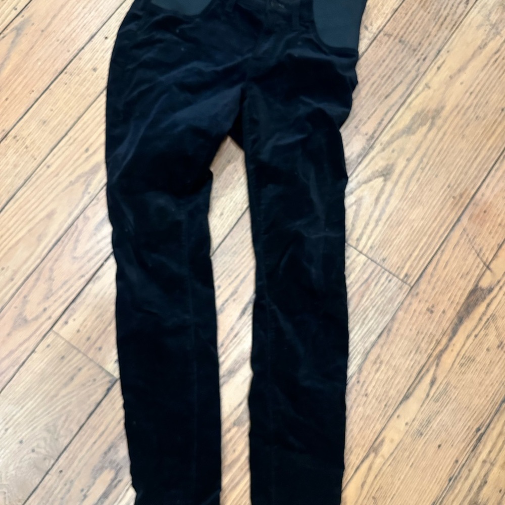 J Brand Black Velvet maternity Pants